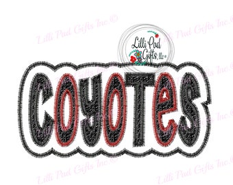 Coyotes - Multi Color Applique-Vintage -Double Applique - 4 sizes - Machine Embroidery Design, coyote, coyotes, applique, double, embroidery