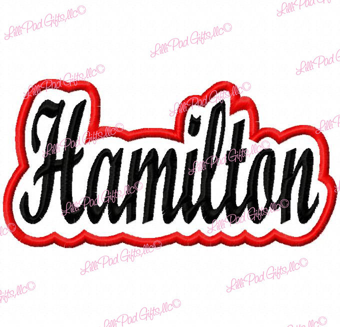 Hamilton Outline Applique Machine Embroidery Design 11 | Etsy