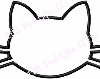 Cat Head - Blank - Applique - Machine Embroidery - 6 different sizes