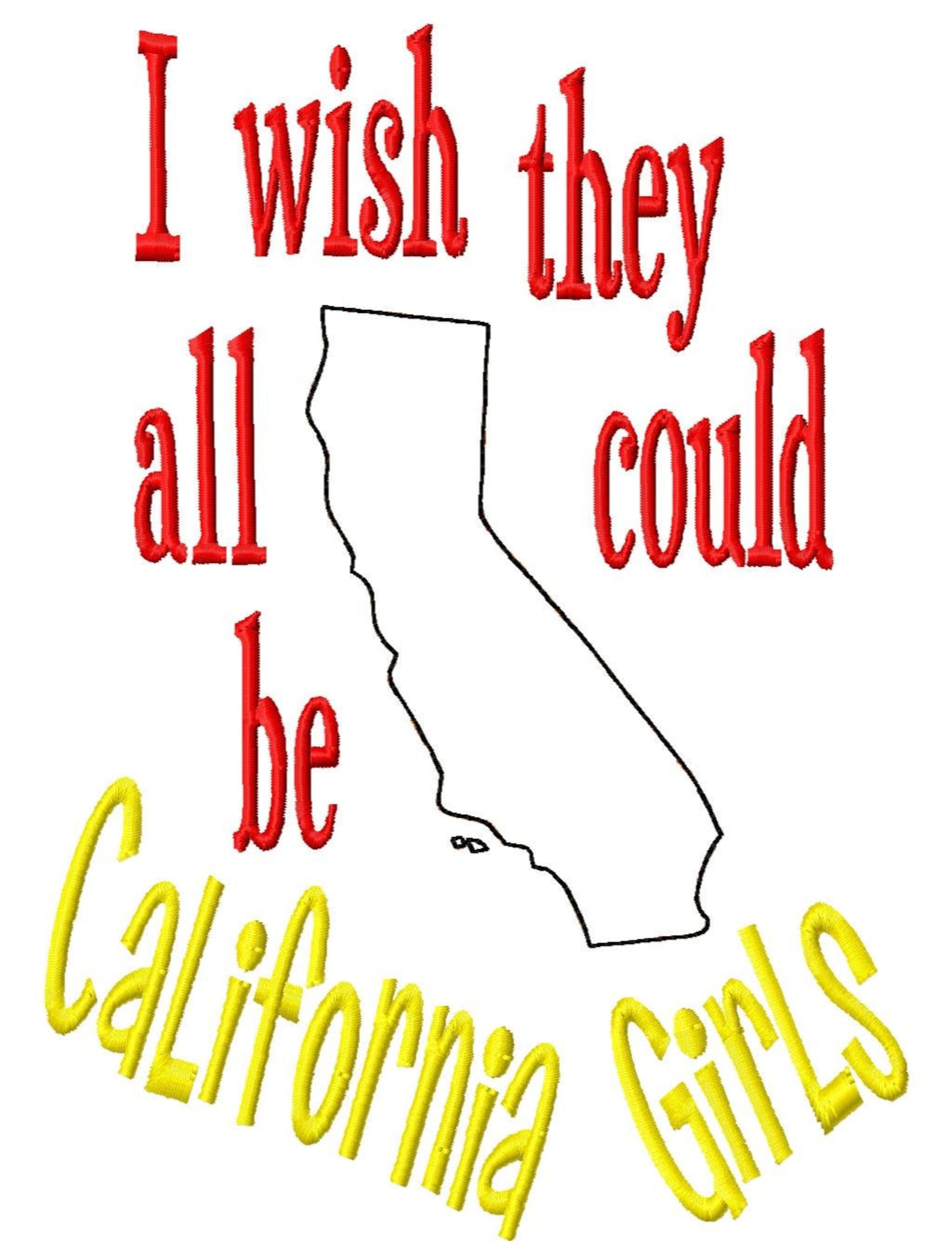 I Wish They All Could Be California Girls Reverse Applique Etsy