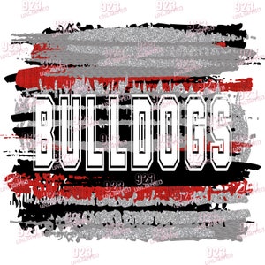 BULLDOGS- Red-Black-Gray-Silver - Sublimation Design - Instant Download - Bulldog Sublimation, Bulldogs 300dpiJPG & PNG Design Sublimation