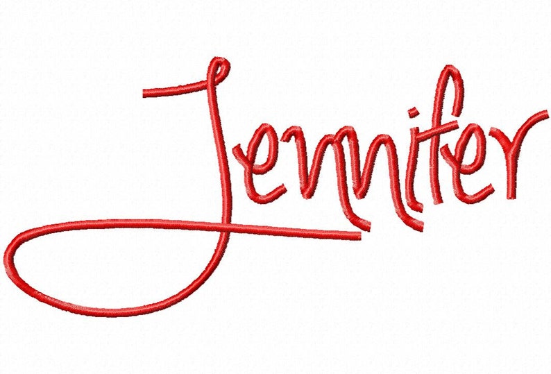 Jennifer Machine Embroidery Font Sizes 2,3,4 BUY 2 get 1 FREE image 1