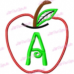 Apple Applique Font Set - Machine Embroidery Design - 3 Sizes
