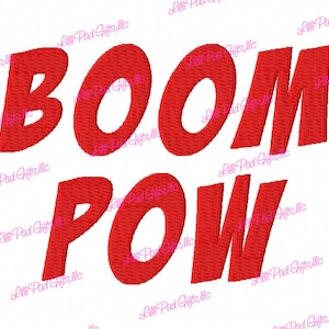 BOOM POW - Bx - Machine Embroidery Font - Sizes 1",2",3",4" BUY 2 get 1 Free, cartoon font, boom, bam, font, lillipadgifts