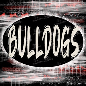 BULLDOGS-Circle-Black and Red - Sublimation Design - Instant Download - Bulldogs, Bulldog Sublimation, PNG & JPG Sublimation 300dpi