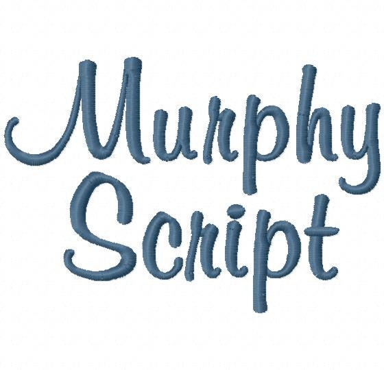 Murphy Script Machine Embroidery Font - Sizes 1",2",3"…