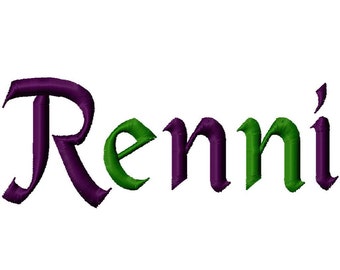 Renni Machine Embroidery Font - Sizes 1",2",3",4" BUY 2 get 1 FREE