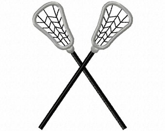 Lacrosse Sticks - Applique - Machine Embroidery Design - 8 Sizes