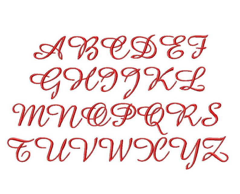Edith Machine Embroidery Font - Sizes 1