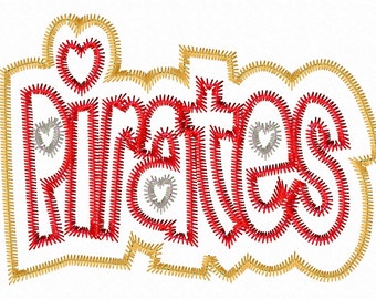 PIRATES - Double Applique - Zig Zag Outline - Machine Embroidery Design