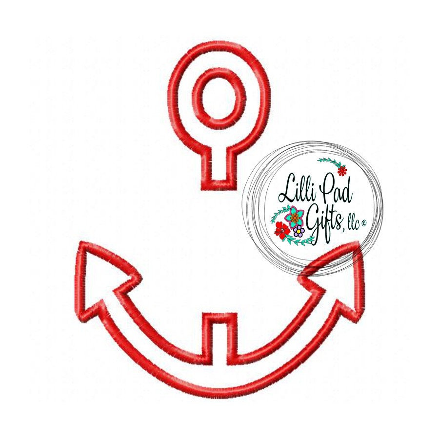 Anchor - Split- Applique - Machine Embroidery Design -  11 Sizes, anc…