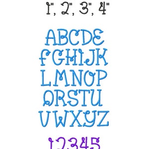 Twistie Machine Embroidery Font Sizes:1&quot;, 2&quot;, 3&quot;, 4&quot; - BUY 2 get 1 FREE