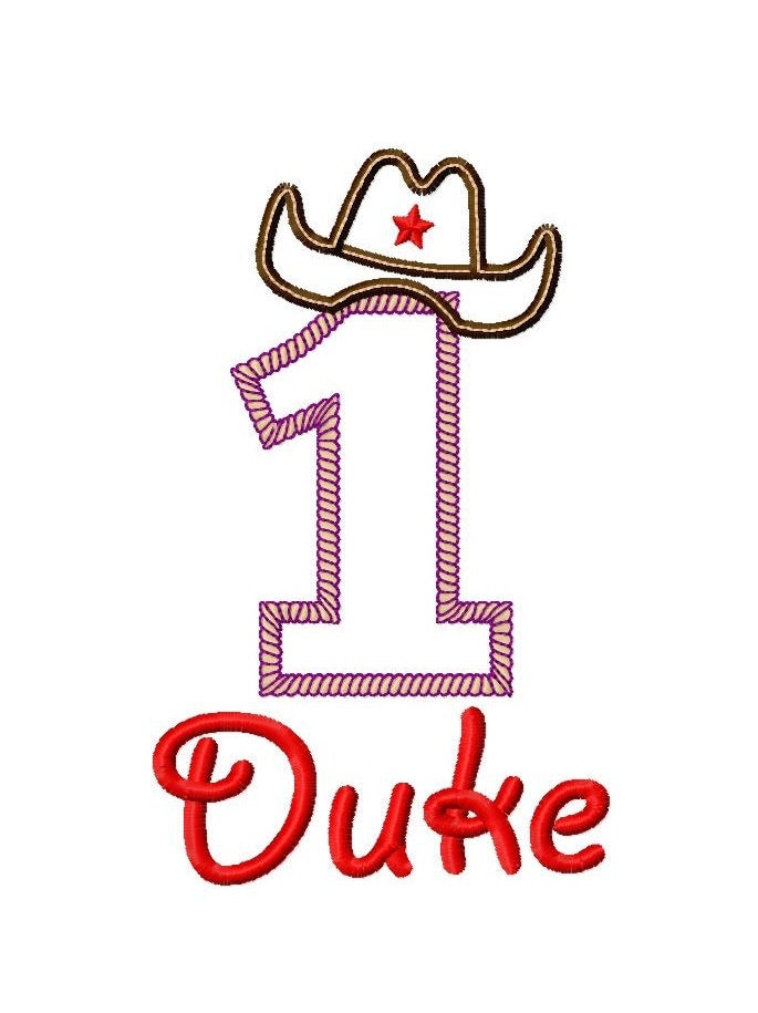 Rodeo Time Applique Number Set - Machine Embroidery Design - 4x4 Hoop…