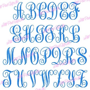 SUPER JUMBO ABC Script Machine Embroidery Font - Sizes 8&quot; & 9&quot;