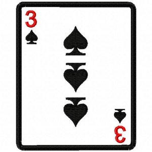 Playing Cards - Spades - Applique with Numbers 0-9 - Machine Embroidery Design - 4 Sizes