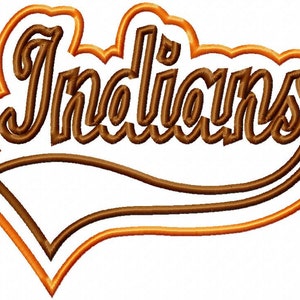 Indians-Swoosh - Double Applique - 8 sizes - Machine Embroidery Design