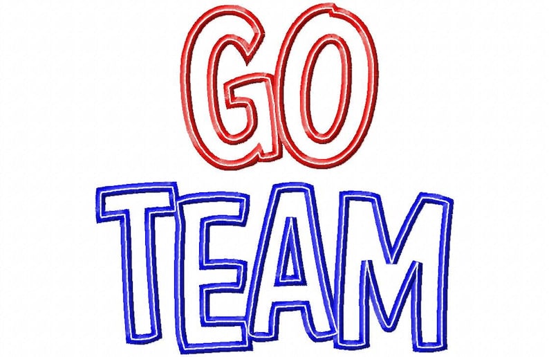GO TEAM 1trim Applique Machine Embroidery Design 12 Etsy