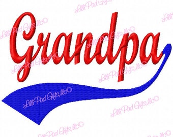 Grandpa-Swoosh - Machine Embroidery Design - 7 Sizes, grandpa embroidery design, grandpa baseball, baseball embroidery, baseball swoosh