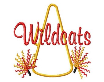 Megaphone - Pompoms - Wildcats - Machine Embroidery Design - 8 Sizes, wildcats, cheerleader, cheer, embroidery applique