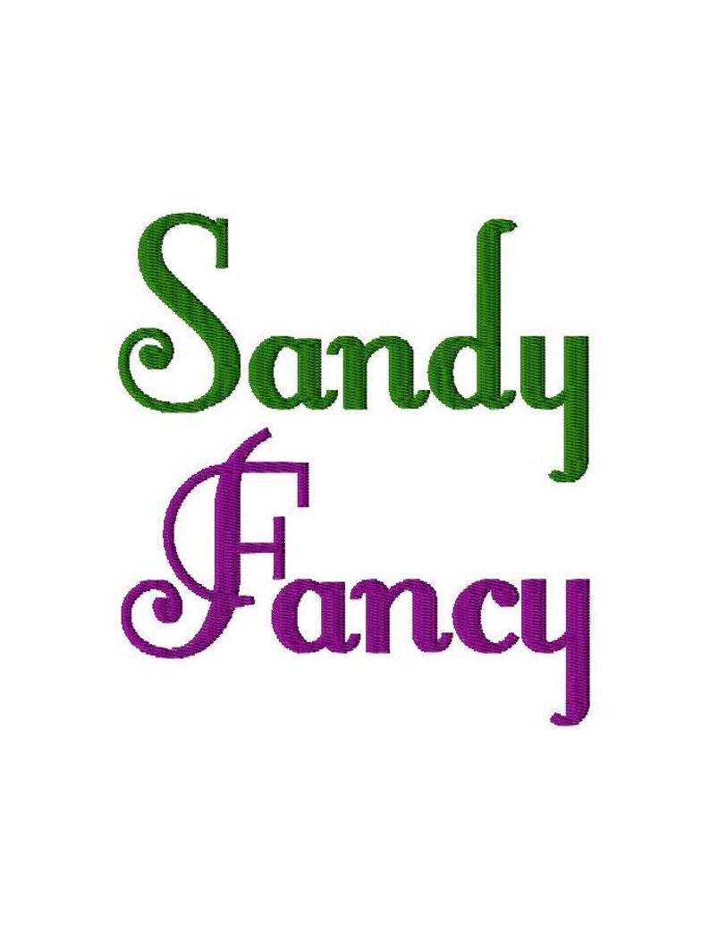 Sandy Fancy Machine Embroidery Font Sizes 1,2,3,4 BUY 2 get 1 FREE image 1