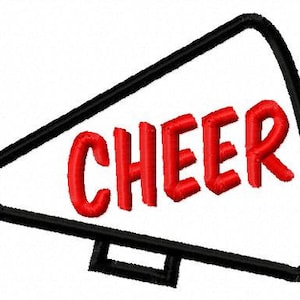 Megaphone Applique - CHEER - Machine Embroidery Design - 8 Sizes