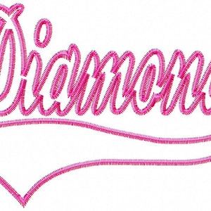 Diamond Swoosh - Zig Zag Outline - Applique - Machine Embroidery - 8 Sizes