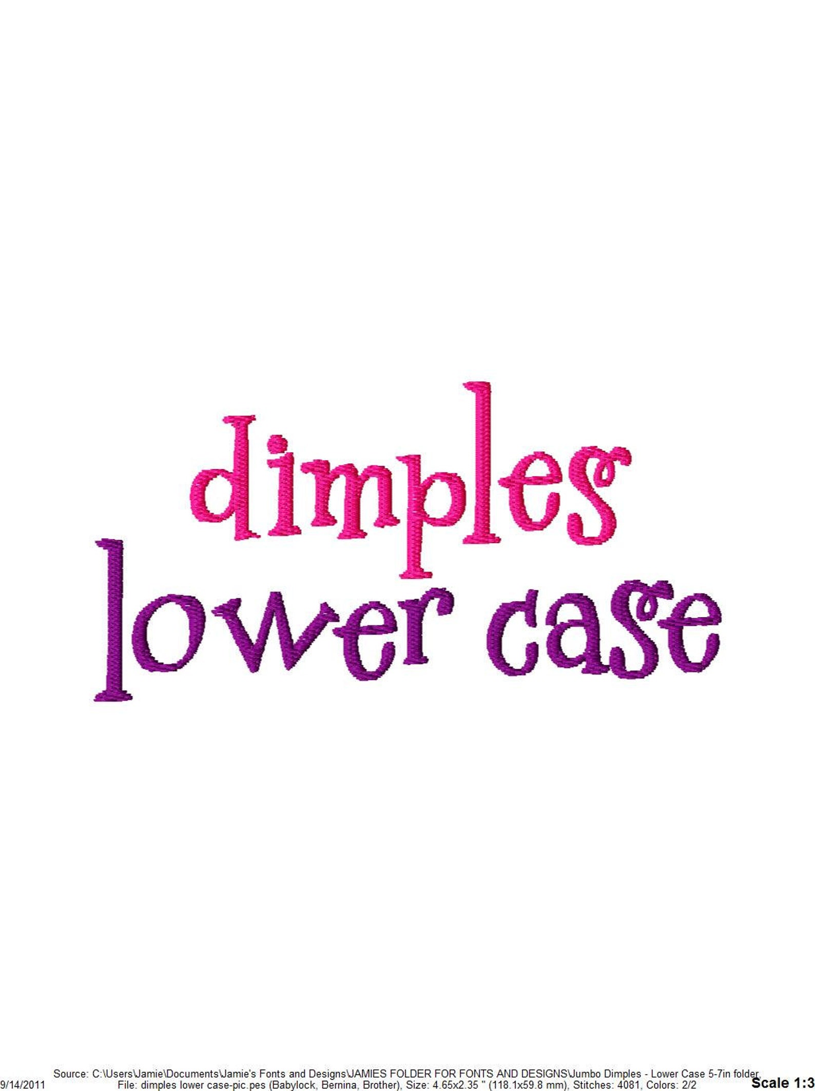 JUMBO Dimples - Lower Case Letters - Machine Embroidery Font - Sizes 5 ...