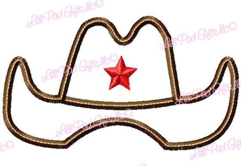 Cowboy Hat Applique Machine Embroidery Design 11 Sizes Etsy