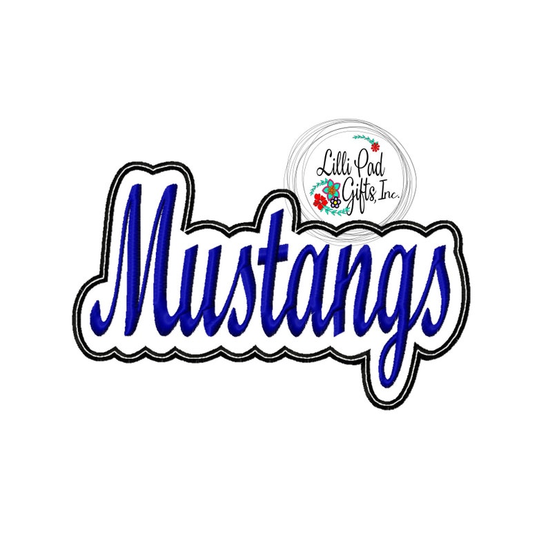 Mustangs Outline Applique Machine Embroidery Design 14 Sizes, Mustangs embroidery applique outline, instant download, mascot applique image 2