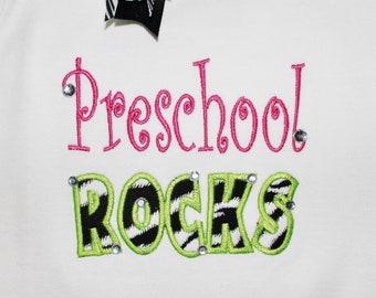 Preschool ROCKS - Applique - Machine Embroidery Design -  6 sizes