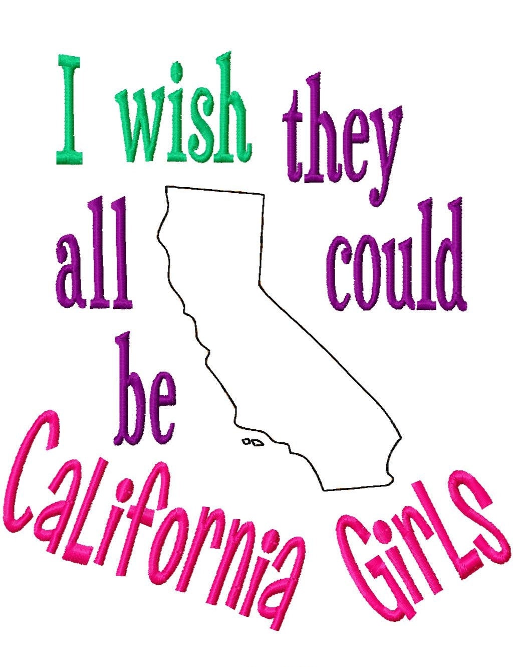 I Wish They All Could Be California Girls Reverse Applique Etsy