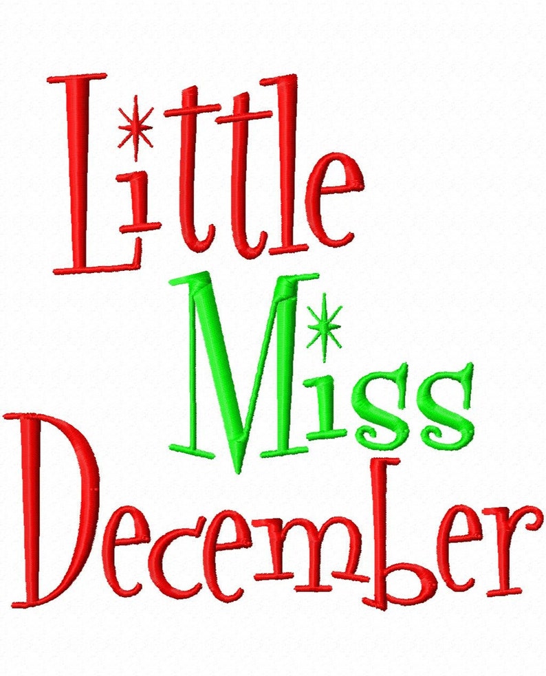 Little Miss Month Machine Embroidery Design 7 Sizes image 5