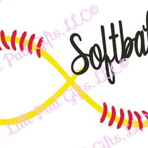 Softball Swirl - Schnittdatei - Sofort Download SVG - Vektorgrafik und DXF für Cameo Silhouette Studio & Cut Machines