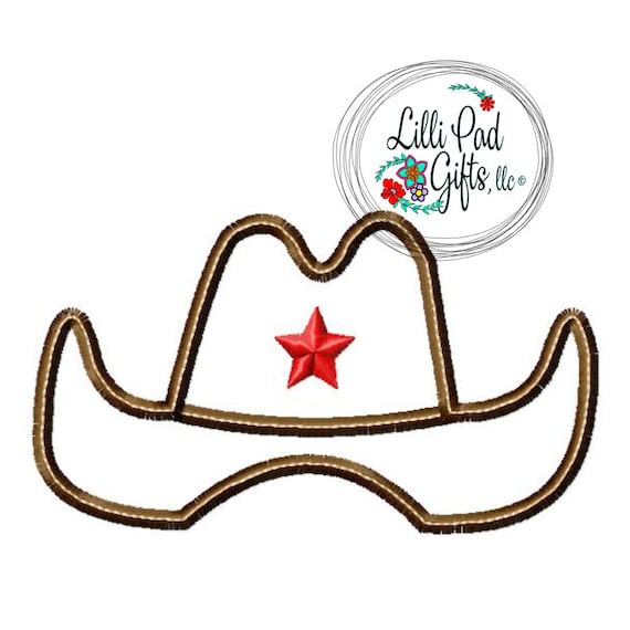 Cowboy Hat Applique Machine Embroidery Design 11 Sizes | Etsy