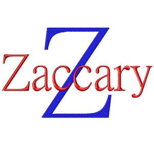 JUMBO Zaccary - Machine Embroidery Font - Sizes 5&quot;,6&quot;,7&quot; - BUY 2 get 1 FREE, zaccary, embroidery font, plain, jumbo font instant download