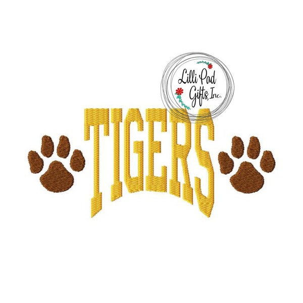 TIGERS- Arched - Paw Prints - Embroidery Design - 13 Sizes, Tigers, Tiger, paw print, satin, fill, embroidery design instant download