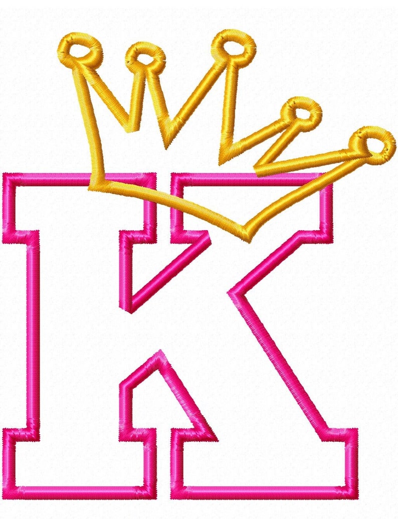 Princess Crown Applikation Schrift Set Maschinenstickerei in 5 Grössen Bild 5