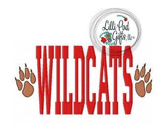 WILDCATS - paw prints - Machine Embroidery Design - 9 sizes, wildcats, wildcat, paw prints, paw print, team lillipadgifts