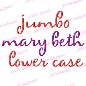 Jumbo Mary Beth-Lower Case & Symbols - Machine Embroidery Font - Sizes 5&quot;,6&quot;,7&quot; and 5x7 Hoop - Buy 2 get 1 FREE