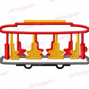 Trolley - Applique - Machine Embroidery -  2 Types-8 Sizes, trolley, car, bus, embroidery applique, lillipadgifts