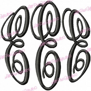 ABC-lettertype cirkel monogram - maten 2&quot; en 3&quot; - machineborduurontwerp, scriptlettertype, script, borduurlettertype