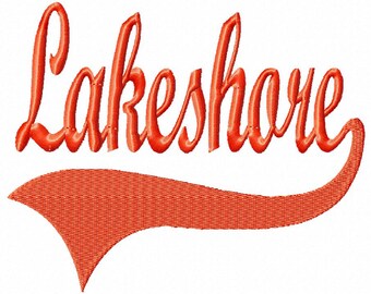 Lakeshore - Swoosh - Baseball - Machine Embroidery Design - 13 Sizes