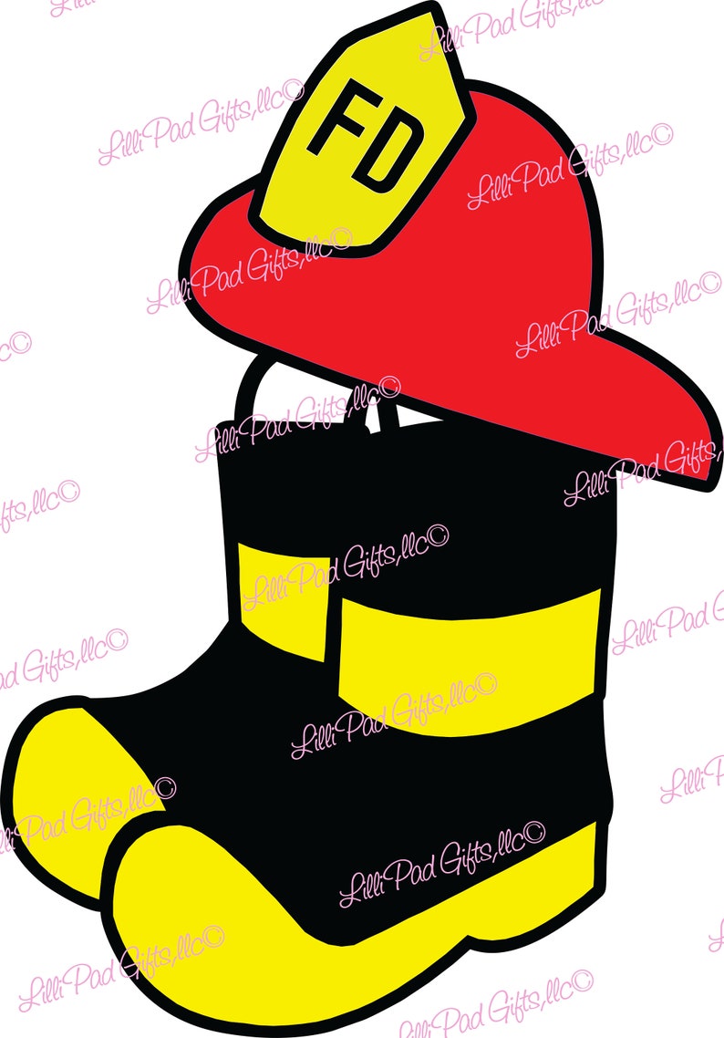 Fireman Boots and Hat Cut File Instant Download SVG and Etsy