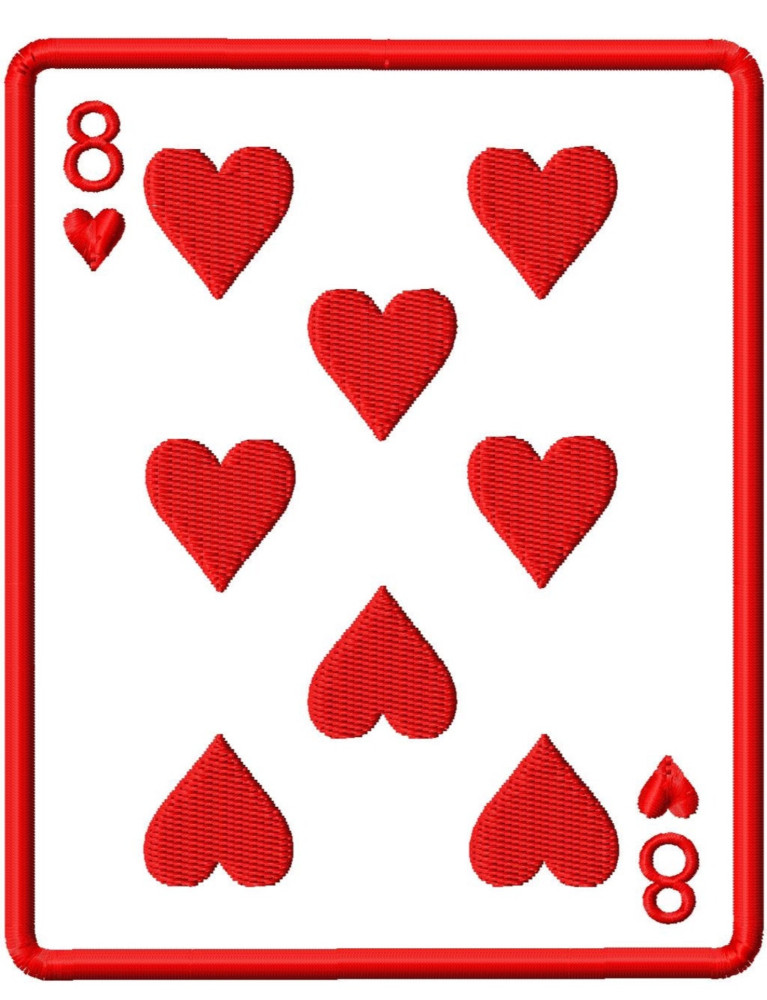 Playing Cards Hearts Applique With Numbers 0-9 Machine - Etsy