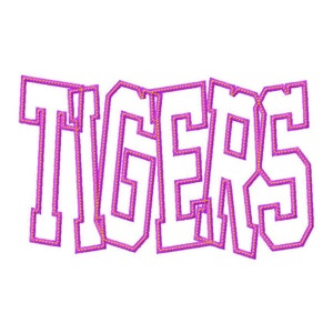 TIGERS Block - 1 FABRIC - 1 TRIM - Applique - Machine Embroidery Design - 28 sizes - 2 types