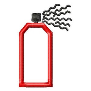 Puede incluir: Bote de pintura en aerosol rojo con una boquilla negra y un patrón de pulverización negro que sale de la boquilla.