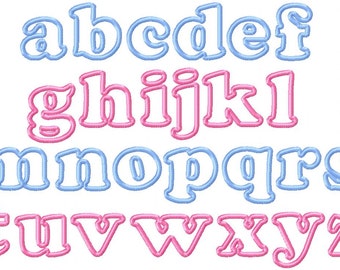 Cute Baby Applique Font Set - LOWER CASE - Machine Embroidery Design - 5", 6", 7" and 5x7 Hoop, bubble font, applique font