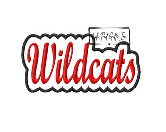 Wildcats - Outline Applique - Machine Embroidery Design - 10 sizes, Wildcats, school, mascot, embroidery applique, embroidery design, cats