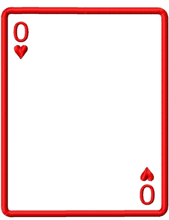 トランプ - ハート - 数字0～9のアップリケ - 機械刺繍デザイン