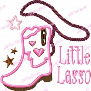 Boot and Lasso - Applique - Machine Embroidery - 6 sizes